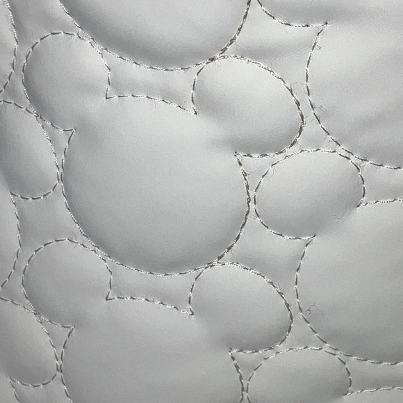 White vegan leather, Mickey Mouse quilted mini skirt - Picture 8 of 10